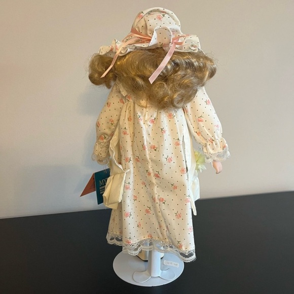 MYD Marian Yu Designs Bisque Porcelain Heirloom Doll Floral 1987 Vintage 15in - Picture 3 of 10